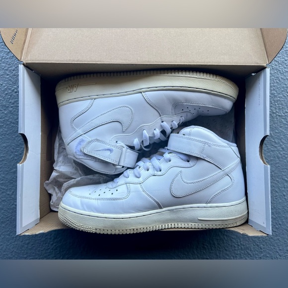 Nike Air Force 1 Mid ‘07 | White/White | Size 9.5 | - Picture 7 of 9